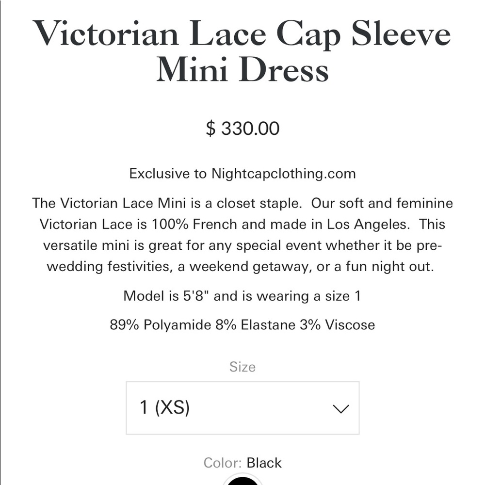 Lavender Nightcap Lace Cap Sleeve Mini Dress - Picture 3 of 6
